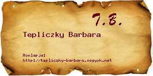 Tepliczky Barbara névjegykártya
