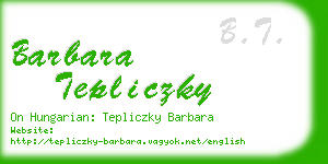barbara tepliczky business card